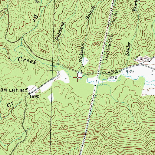 Topographic Map of Rickman Branch, NC