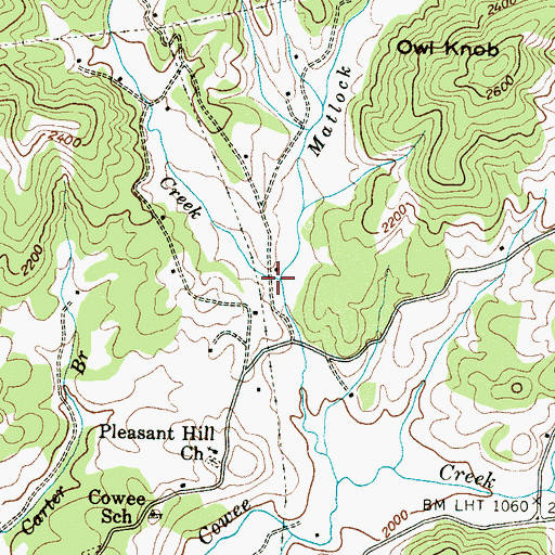 Topographic Map of Rickman Creek, NC