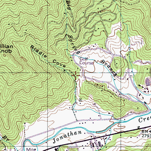 Topographic Map of Riddle Cove, NC