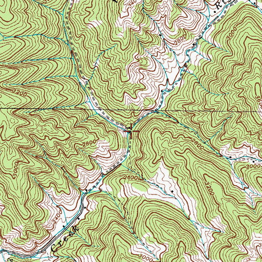Topographic Map of Right Fork Pigeonroost Creek, NC