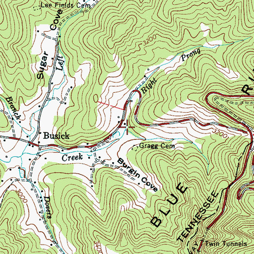 Topographic Map of Right Prong Still Fork Creek, NC