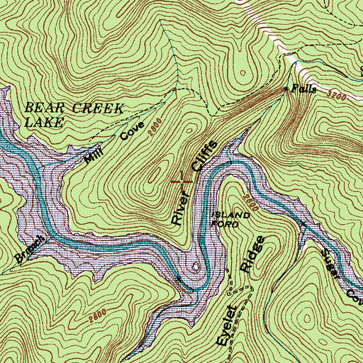 Topographic Map of River Cliffs, NC