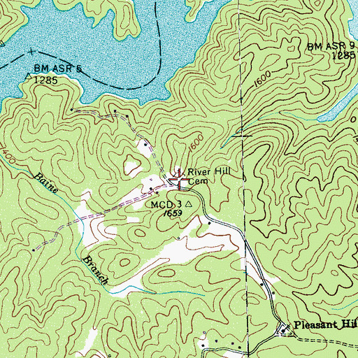 Topographic Map of River Hill Cemetery, NC