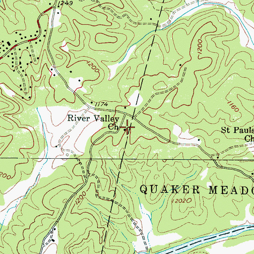 Topographic Map of River Valley Church, NC