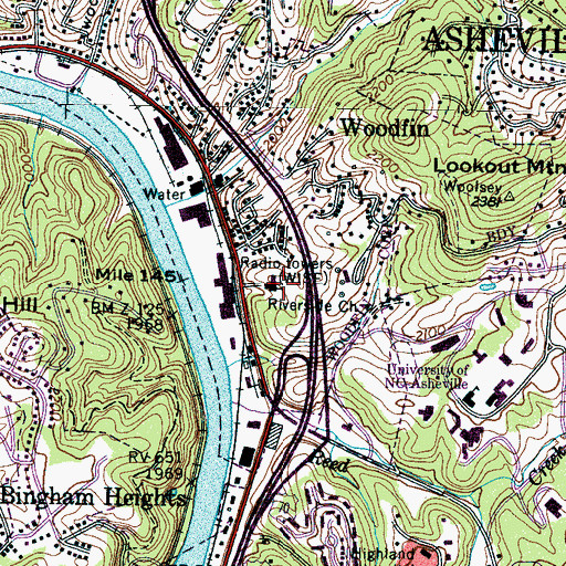 Topographic Map of Riverside Church, NC