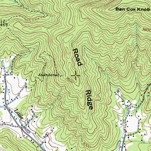 Topographic Map of Road Ridge, NC