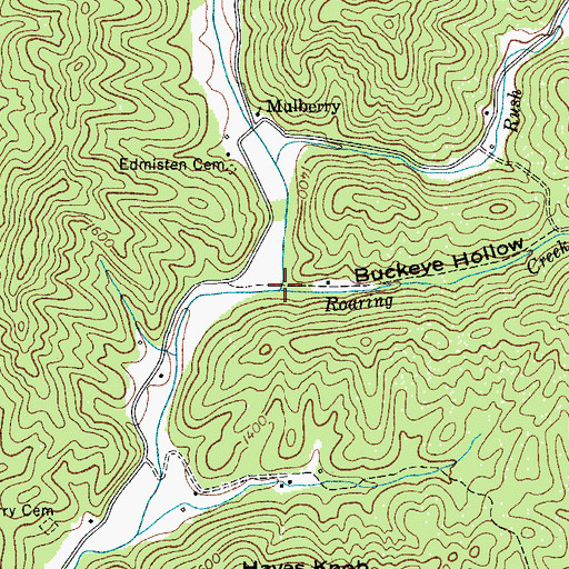 Topographic Map of Roaring Creek, NC