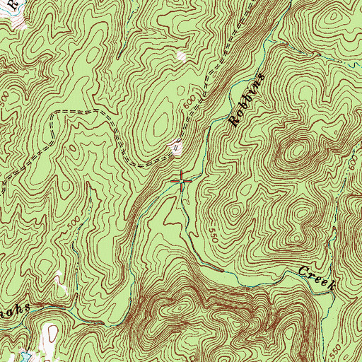 Topographic Map of Robbins Branch, NC