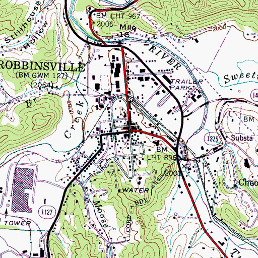 Topographic Map of Robbinsville, NC