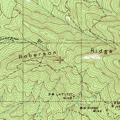 Topographic Map of Roberson Ridge, NC