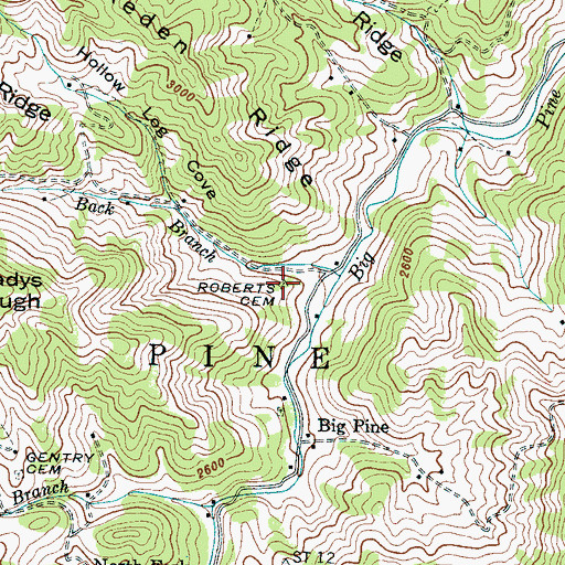 Topographic Map of Roberts Cemetery, NC