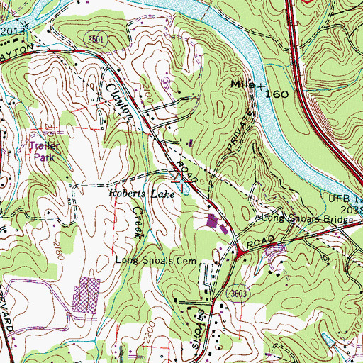 Topographic Map of Roberts Lake, NC