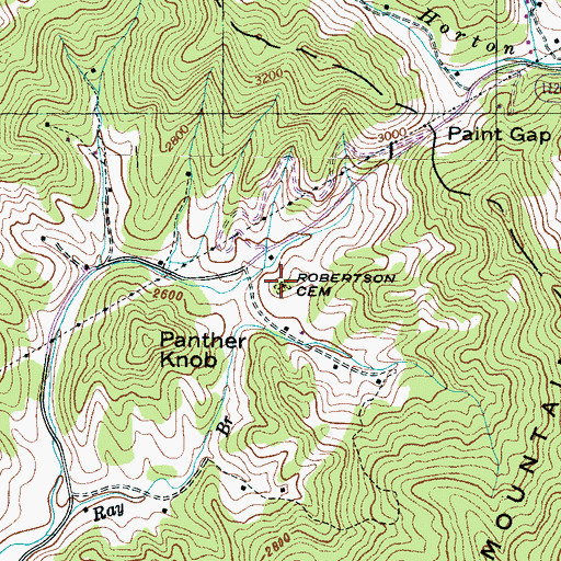 Topographic Map of Robertson Cemetery, NC