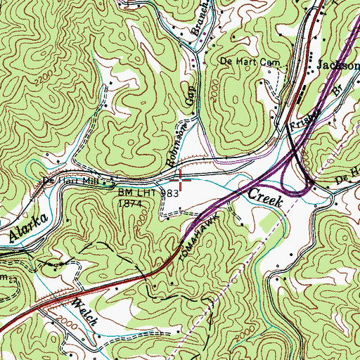 Topographic Map of Robinson Branch, NC