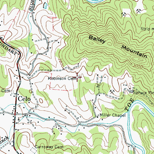 Topographic Map of Robinson Cemetery, NC