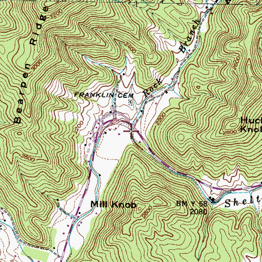 Topographic Map of Rock Branch, NC