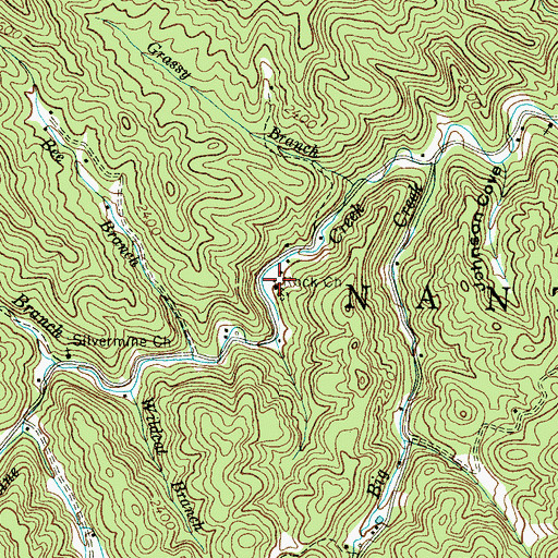 Topographic Map of Rock Church, NC