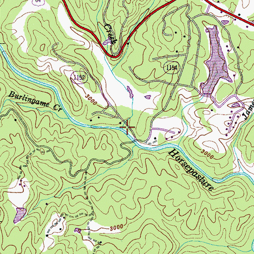 Topographic Map of Rock Creek, NC