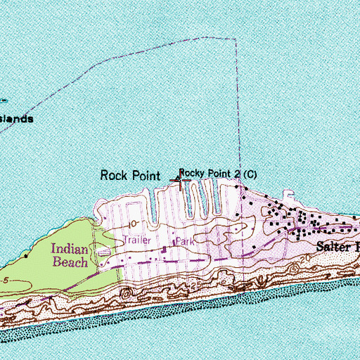 Topographic Map of Rock Point, NC