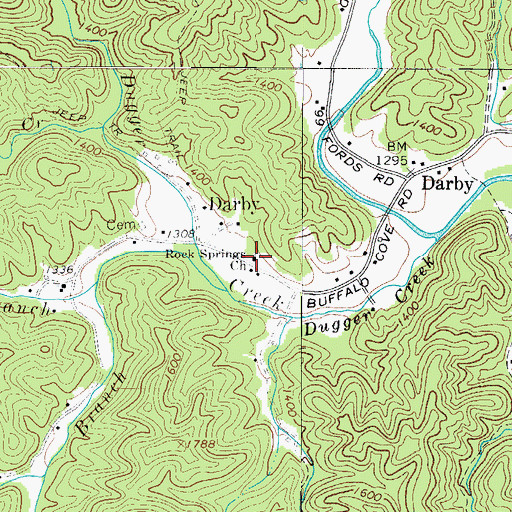 Topographic Map of Rock Springs Church, NC