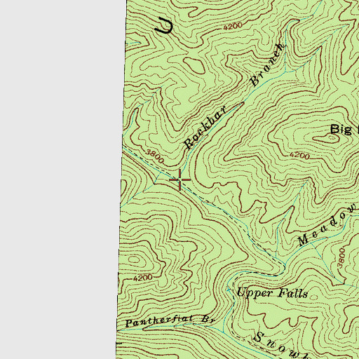 Topographic Map of Rockbar Branch, NC