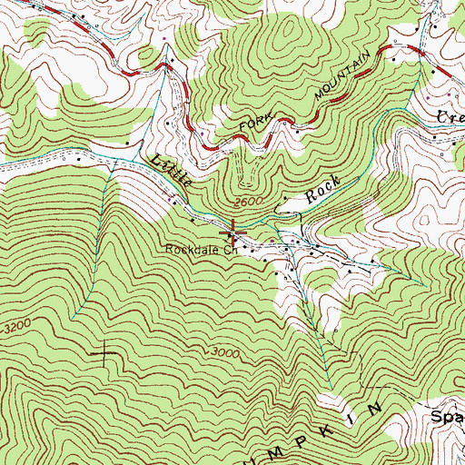 Topographic Map of Rockdale Church, NC
