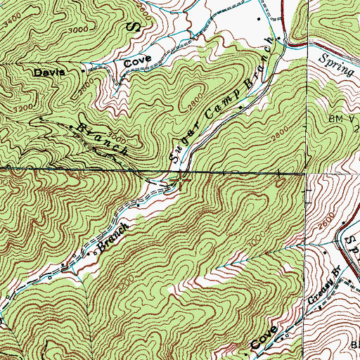 Topographic Map of Rockhouse Branch, NC