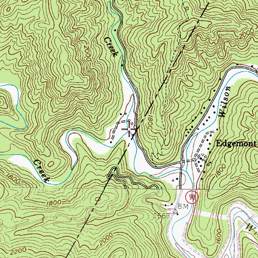 Topographic Map of Rockhouse Creek, NC