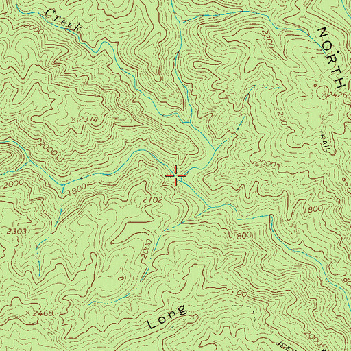 Topographic Map of Rockhouse Creek, NC
