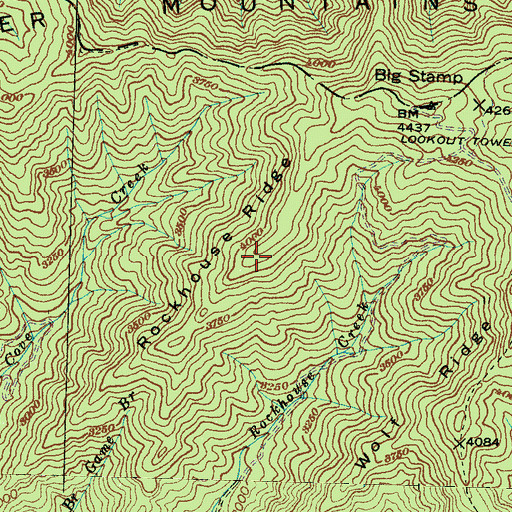 Topographic Map of Rockhouse Ridge, NC