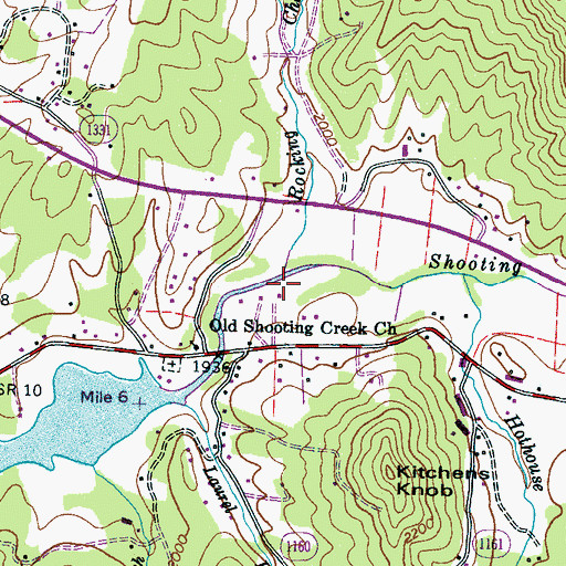Topographic Map of Rocking Chair Branch, NC