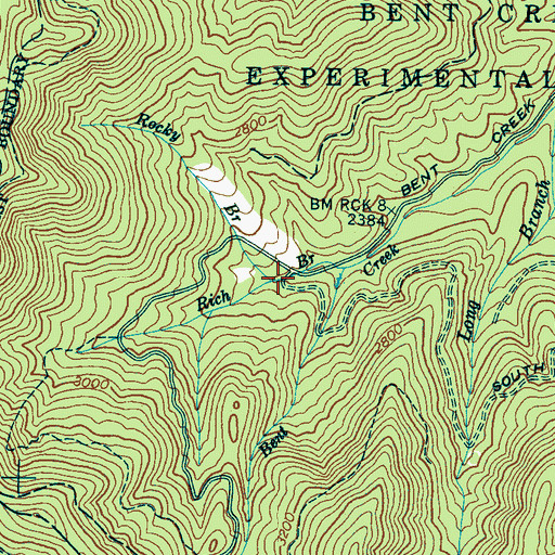 Topographic Map of Rocky Branch, NC