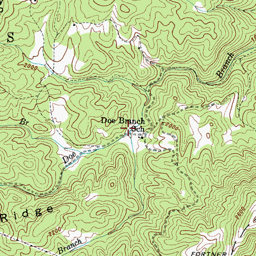 Topographic Map of Rocky Branch, NC