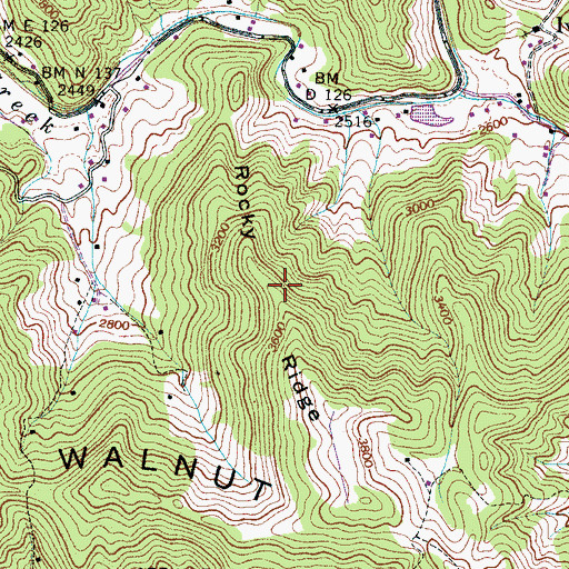 Topographic Map of Rocky Ridge, NC