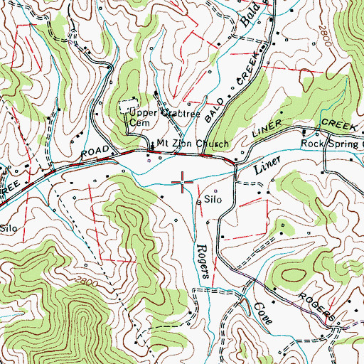 Topographic Map of Rogers Cove Creek, NC