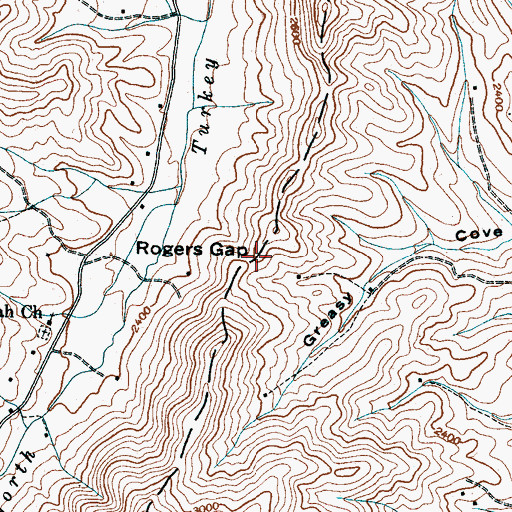 Topographic Map of Rogers Gap, NC