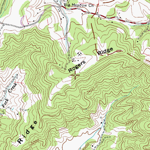 Topographic Map of Rogers Ridge, NC