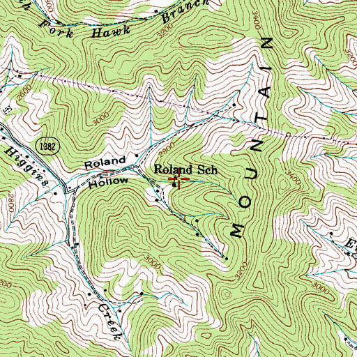 Topographic Map of Roland School, NC