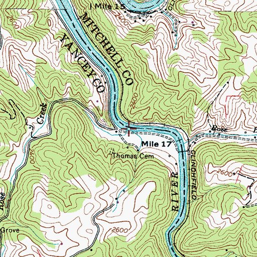 Topographic Map of Rose Creek, NC