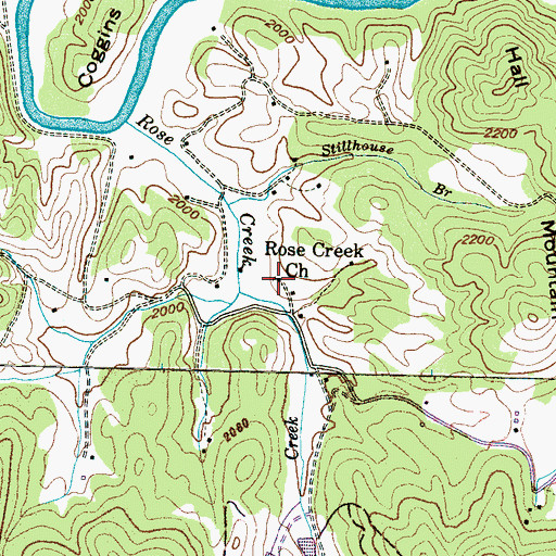 Topographic Map of Rose Creek Church, NC