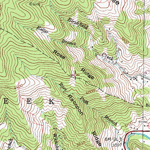 Topographic Map of Rose Ridge, NC