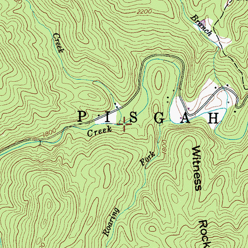 Topographic Map of Roses Creek, NC