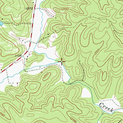 Topographic Map of Roses Creek, NC