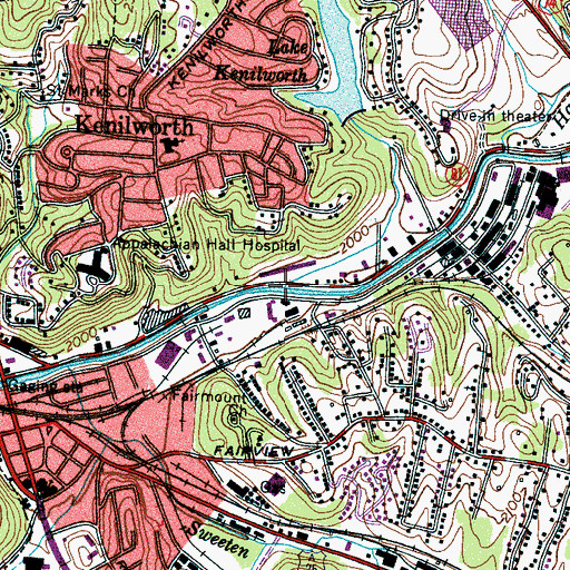 Topographic Map of Ross Creek, NC