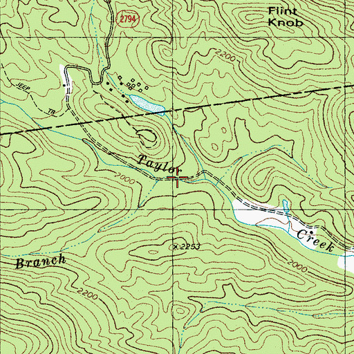 Topographic Map of Rosy Branch, NC