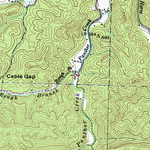 Topographic Map of Rough Branch, NC