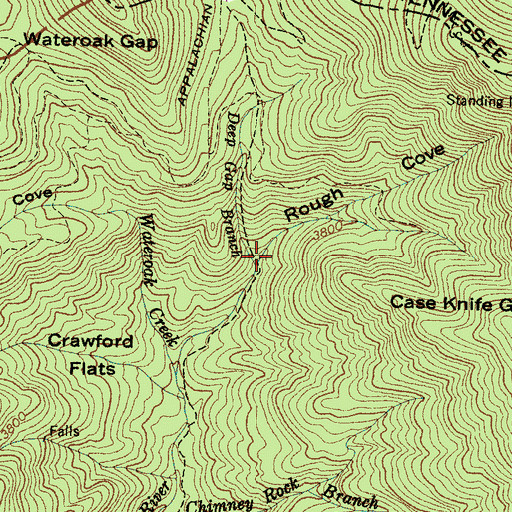 Topographic Map of Rough Cove, NC