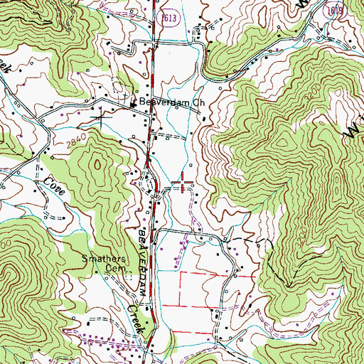 Topographic Map of Rough Creek, NC