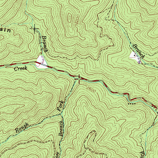 Topographic Map of Rough Fork, NC