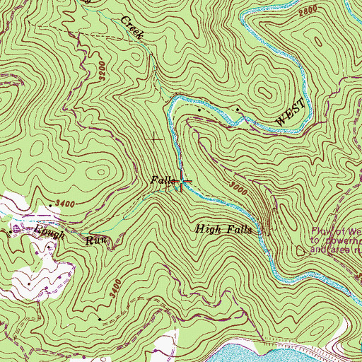 Topographic Map of Rough Run, NC